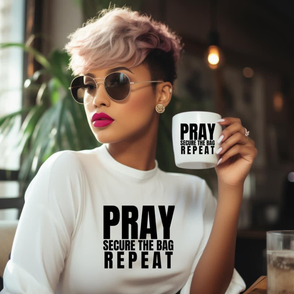 Pray Secure The Bag Repeat Mug