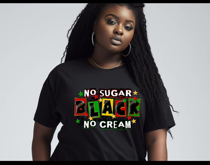 No Sugar No Cream Black T-Shirt