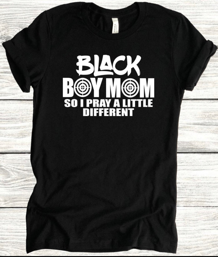 Black Boy Mom T-Shirt - Black